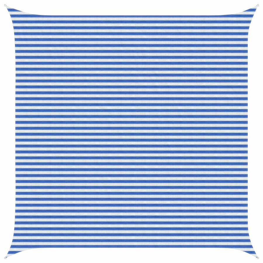 Zonneschaduwzeil Blauw en Wit 5 x 5 m HDPE