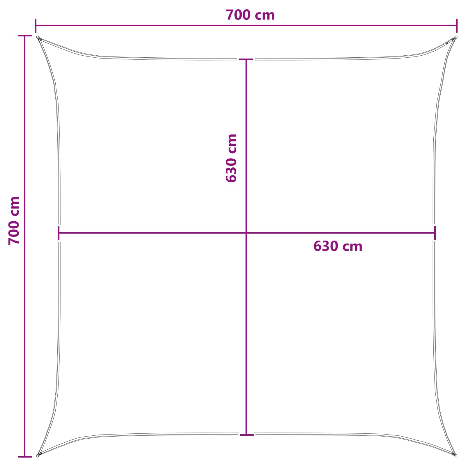 Zonneschaduwzeil Blauw en Wit 7 x 7 m HDPE