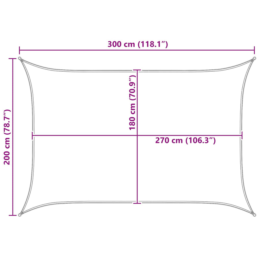 Zonneschaduwzeil Blauw en Wit 2 x 3 m HDPE