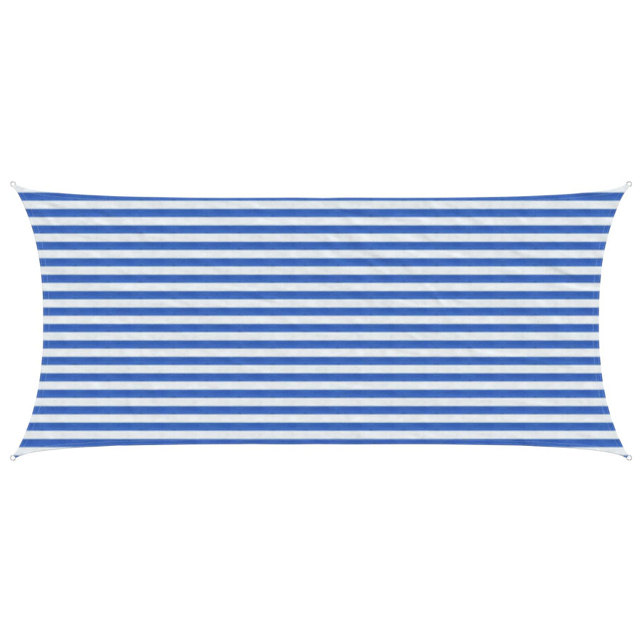 Zonneschaduwzeil Blauw en Wit 2 x 5 m HDPE