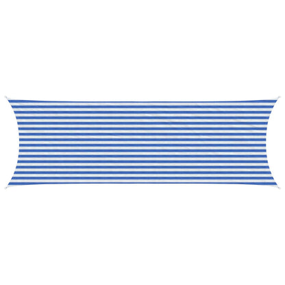 Zonneschaduwzeil Blauw en Wit 2 x 6 m HDPE