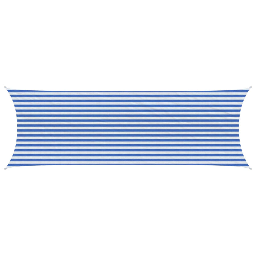 Zonneschaduwzeil Blauw en Wit 2 x 6 m HDPE