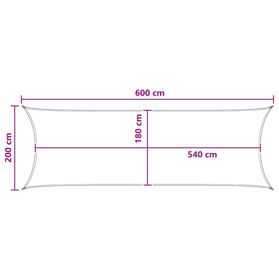 Zonneschaduwzeil Blauw en Wit 2 x 6 m HDPE