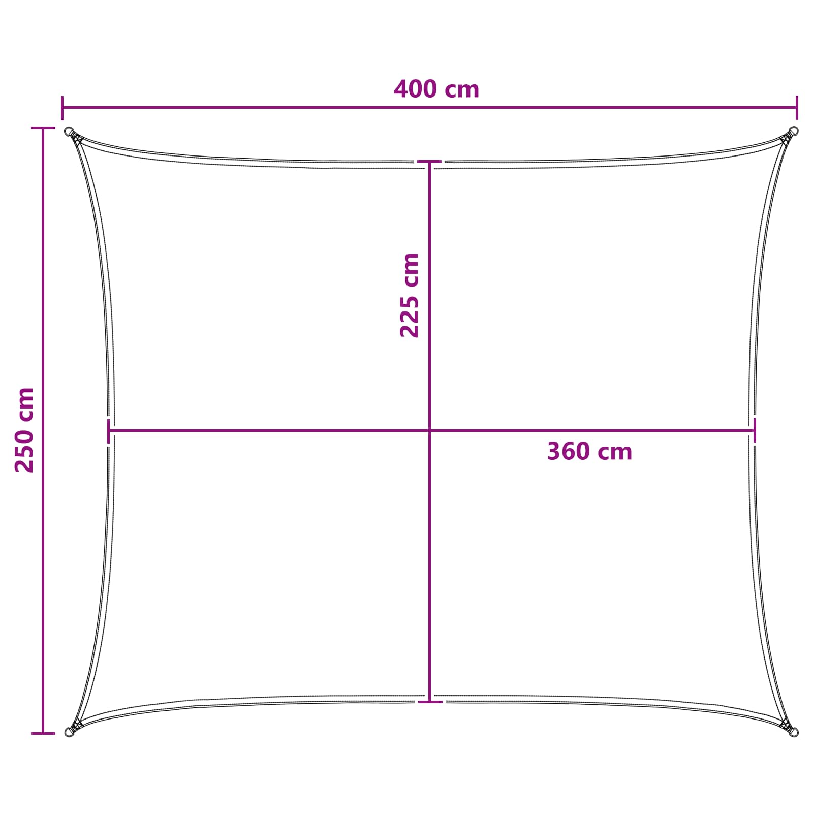 Zonneschaduwzeil Blauw en Wit 2,5 x 4 m HDPE