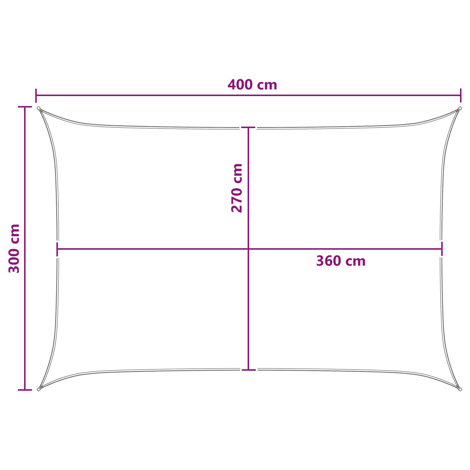Zonneschaduwzeil Blauw en Wit 3 x 4 m HDPE