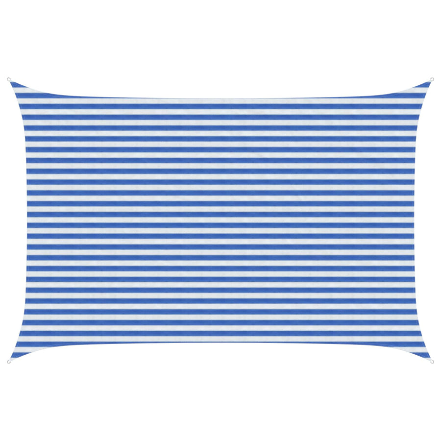 Zonneschaduwzeil Blauw en Wit 3 x 4,5 m HDPE