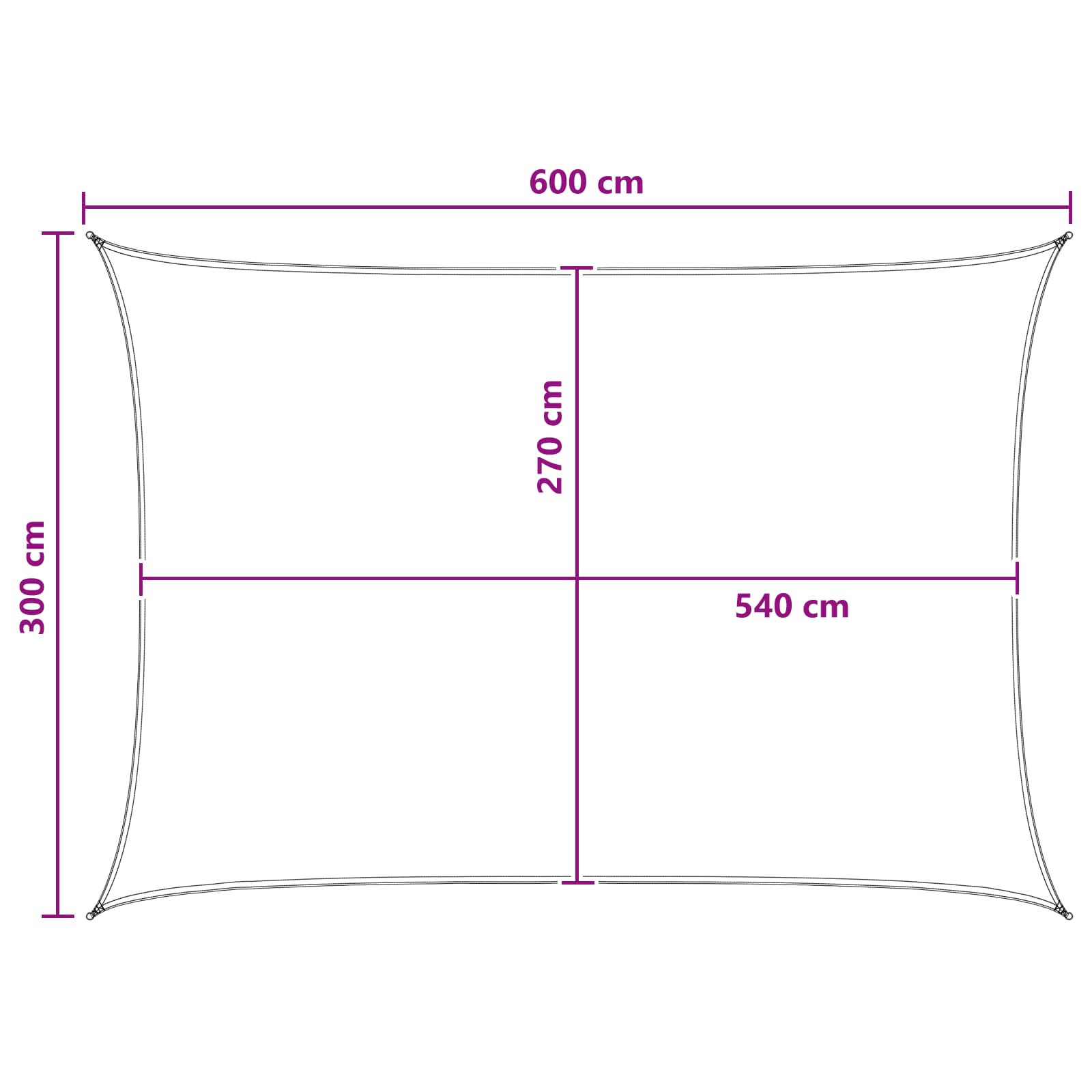 Zonneschaduwzeil Blauw en Wit 3 x 6 m HDPE