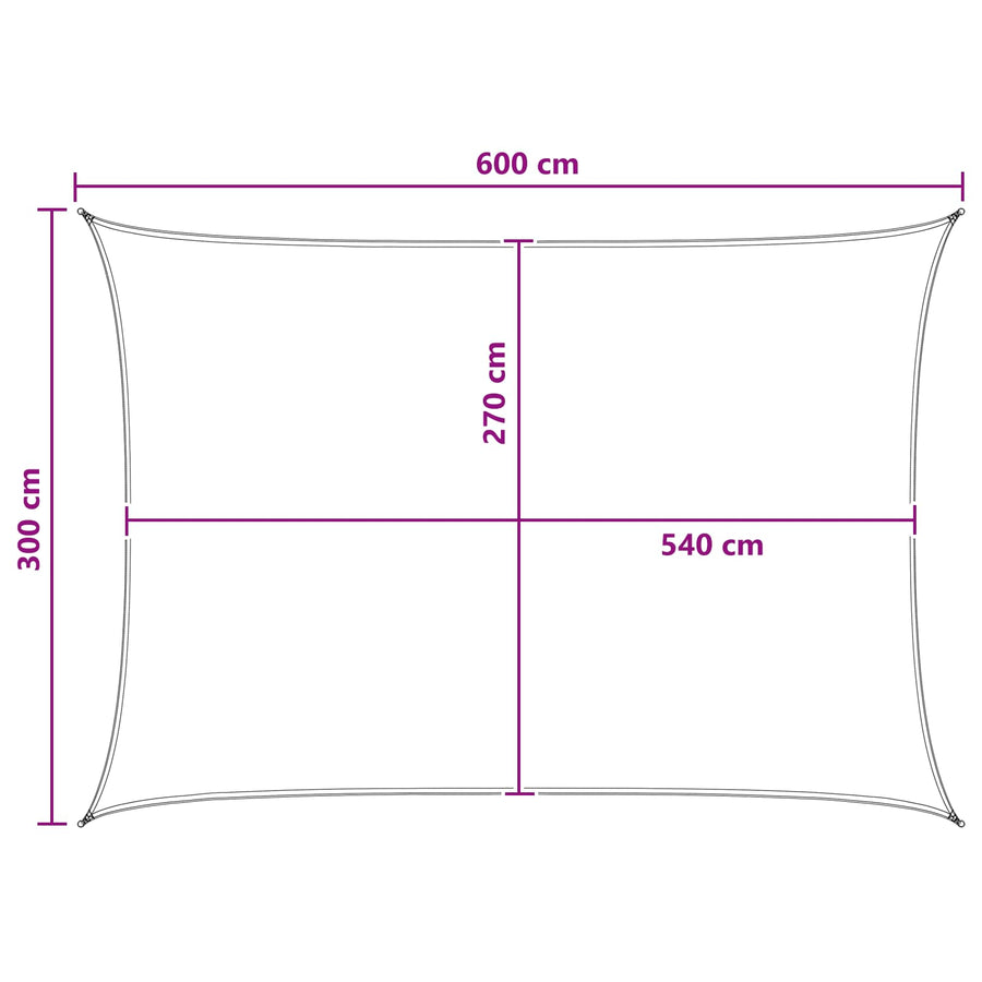 Zonneschaduwzeil Blauw en Wit 3 x 6 m HDPE