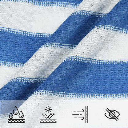 Zonneschaduwzeil Blauw en Wit 3,5 x 4,5 m HDPE