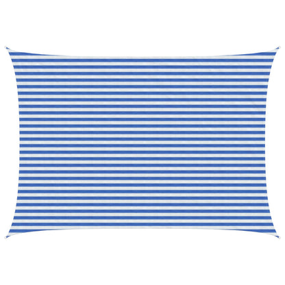 Zonneschaduwzeil Blauw en Wit 3,5 x 4,5 m HDPE