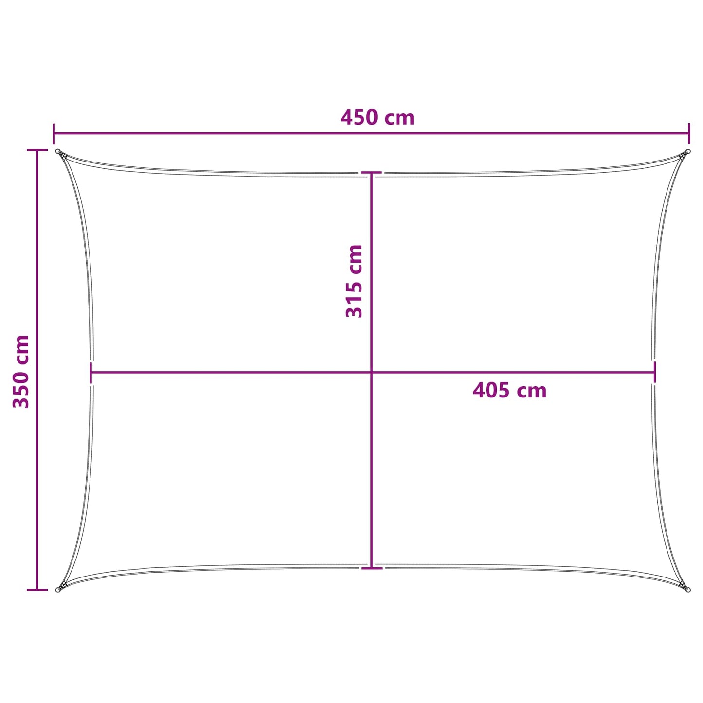Zonneschaduwzeil Blauw en Wit 3,5 x 4,5 m HDPE