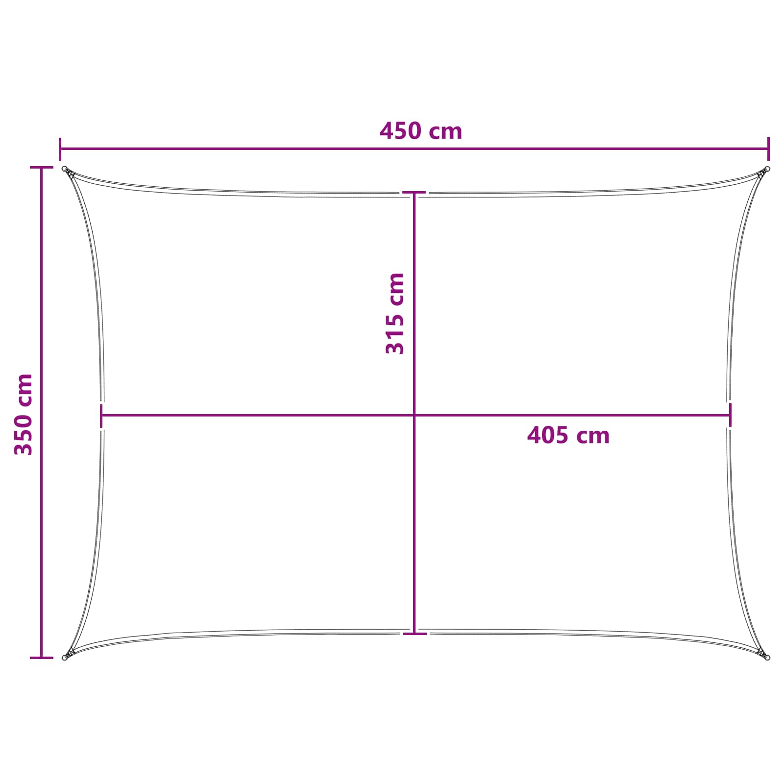 Zonneschaduwzeil Blauw en Wit 3,5 x 4,5 m HDPE