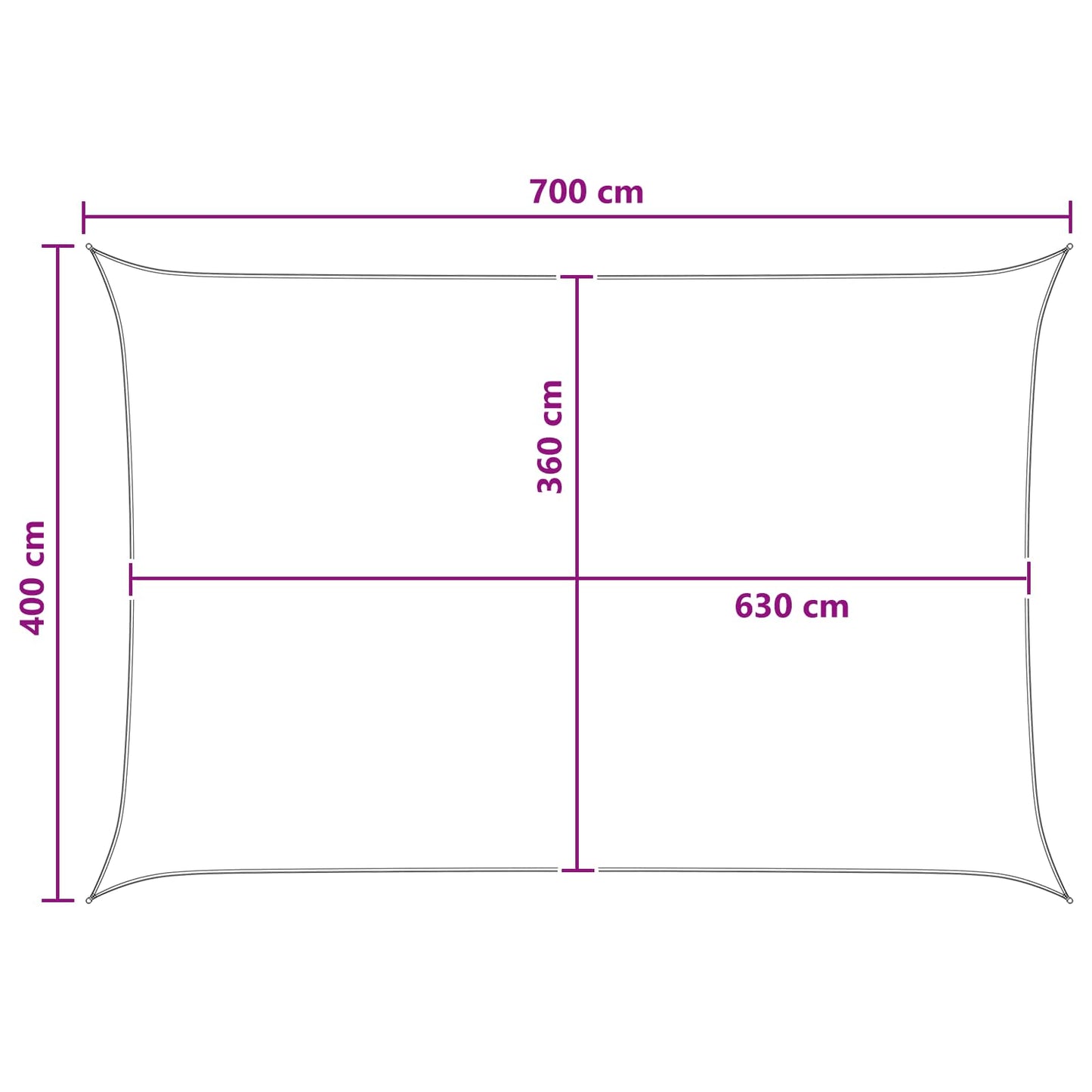 Zonneschaduwzeil Blauw en Wit 4 x 7 m HDPE