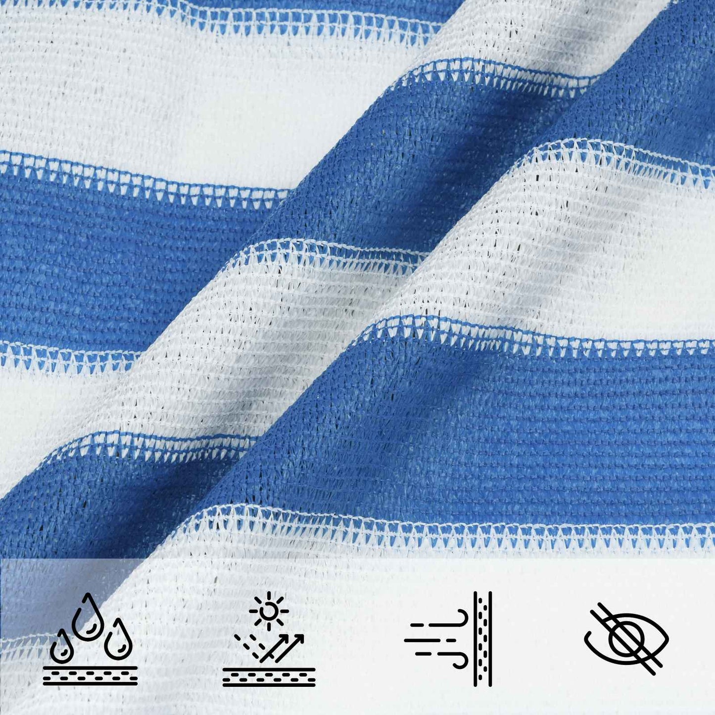 Zonneschaduwzeil Blauw en Wit 3,6 x 3,6 x 3,6 m HDPE