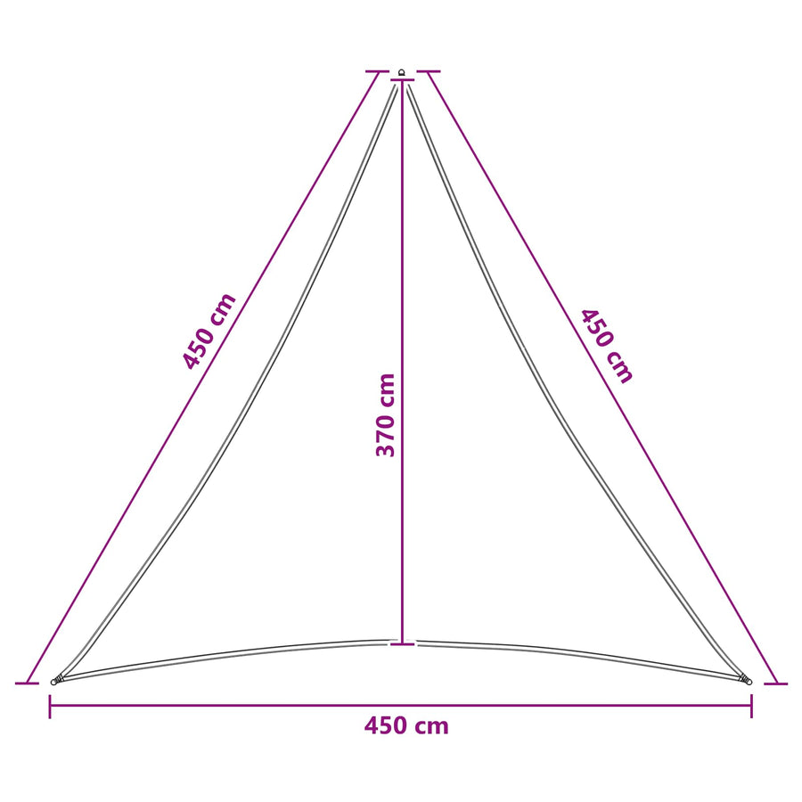 Zonneschaduwzeil 4,5 x 4,5 x 4,5 m HDPE