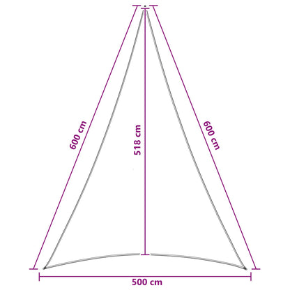 Zonneschaduwzeil 5 x 6 x 6 m HDPE