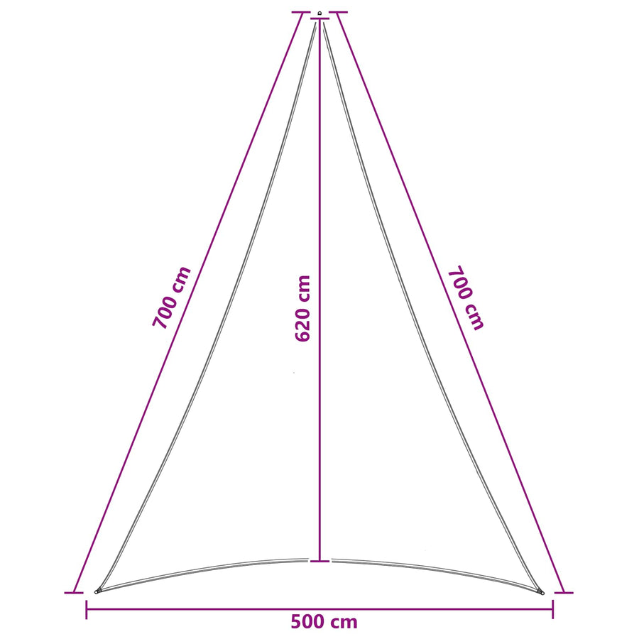 Zonneschaduwzeil 5 x 7 x 7 m HDPE