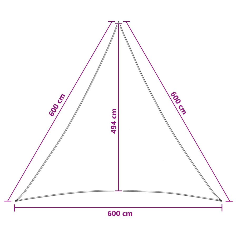 Zonneschaduwzeil 6 x 6 x 6 m HDPE