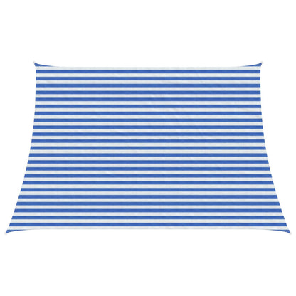 Zonneschaduwzeil Blauw en Wit 3 / 4 x 3 m HDPE