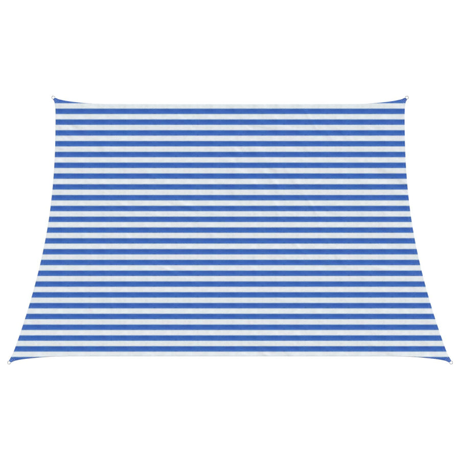 Zonneschaduwzeil Blauw en Wit 4 / 5 x 3 m HDPE