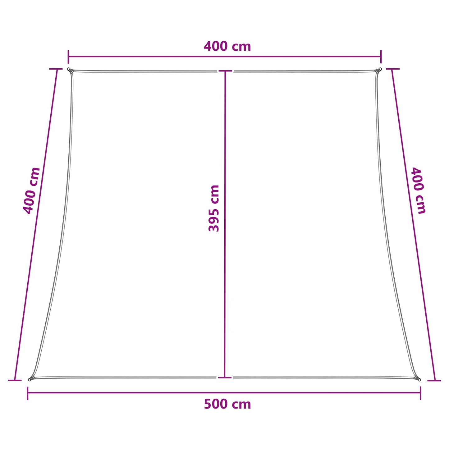 Zonneschaduwzeil Blauw en Wit 4 / 5 x 4 m HDPE