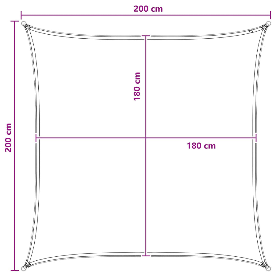 Zonneschaduwzeil Lichtgrijs en wit. 2 x 2 m HDPE