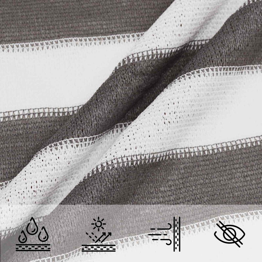 Zonneschaduwzeil Lichtgrijs en wit. 4 x 4 m HDPE