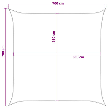 Zonneschaduwzeil Lichtgrijs en wit. 7 x 7 m HDPE