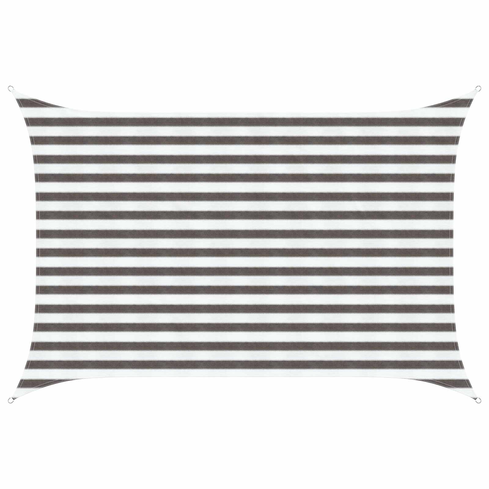 Zonneschaduwzeil Lichtgrijs en wit. 2 x 2,5 m HDPE