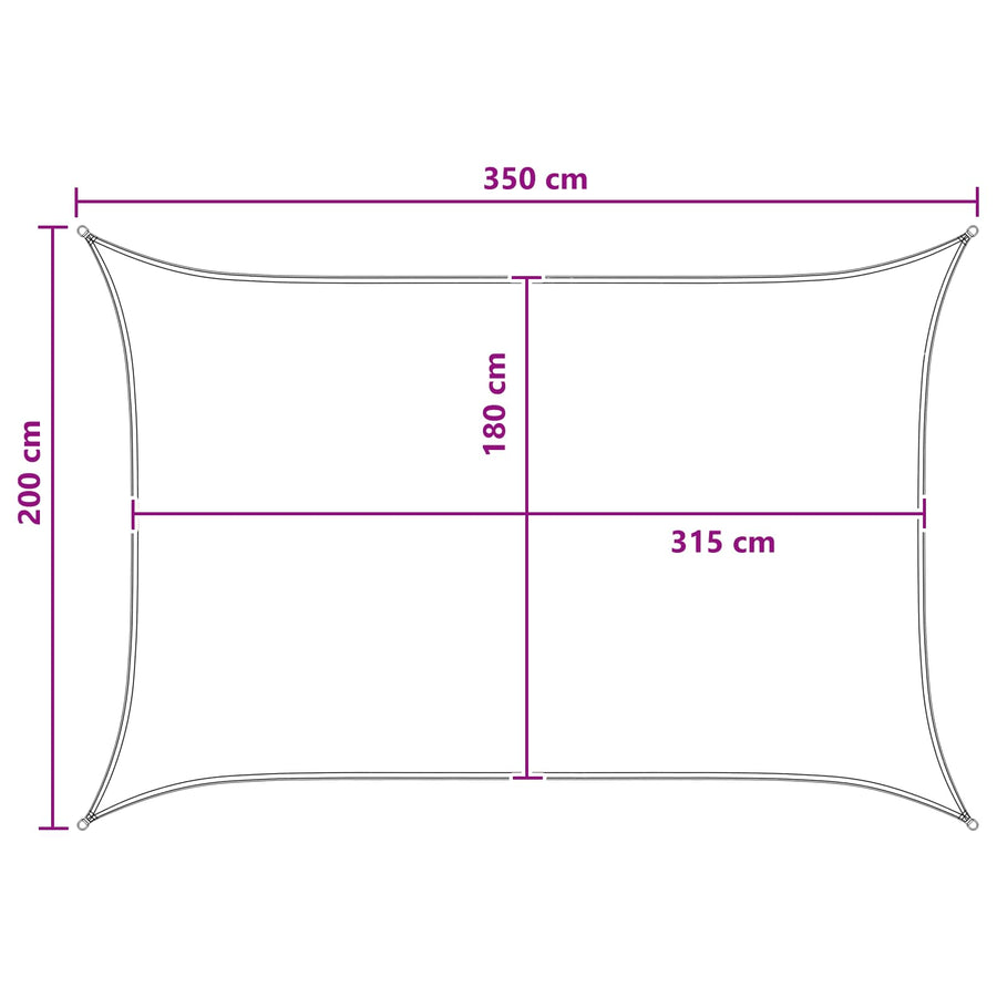 Zonneschaduwzeil Lichtgrijs en wit. 2 x 3,5 m HDPE