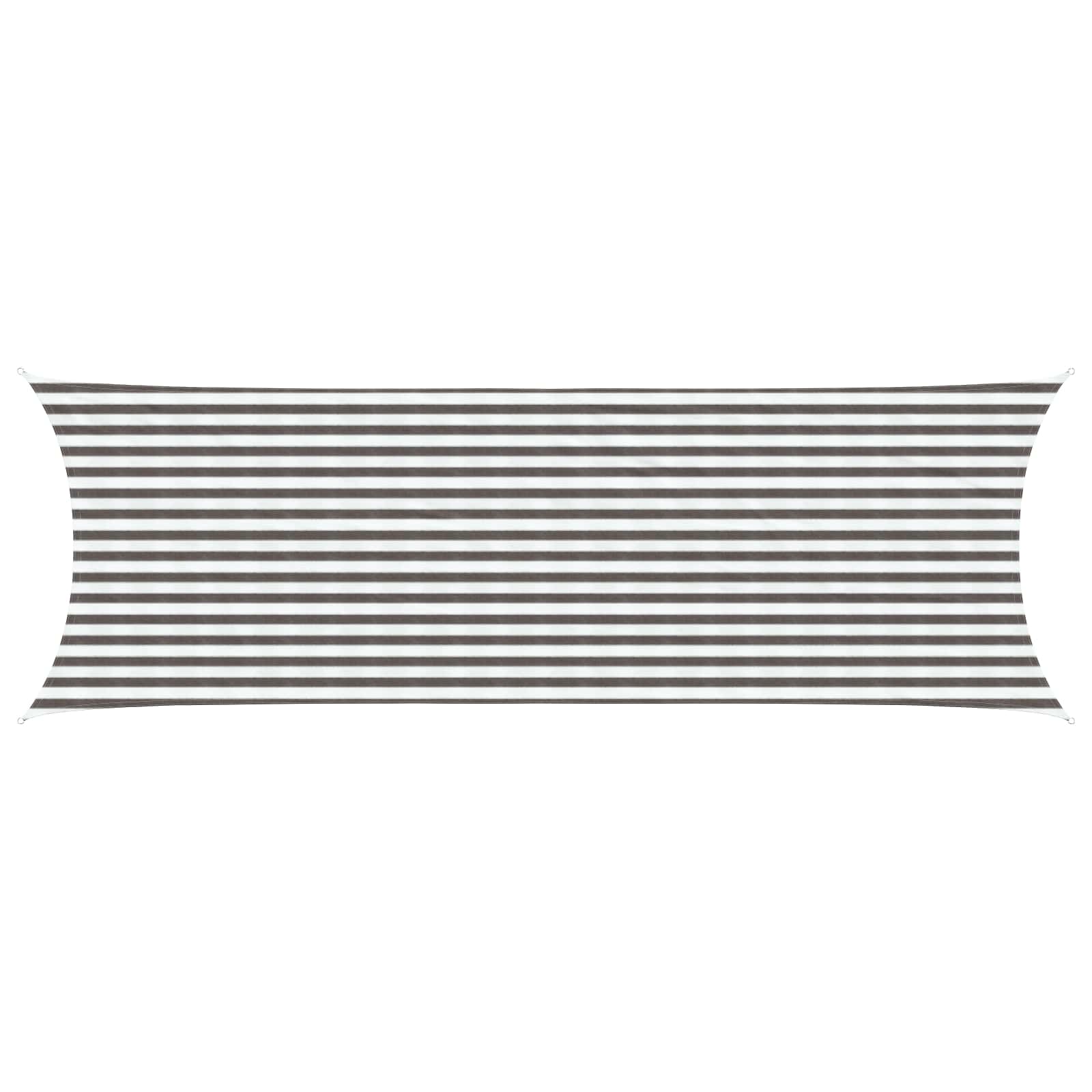 Zonneschaduwzeil Lichtgrijs en wit. 2 x 6 m HDPE