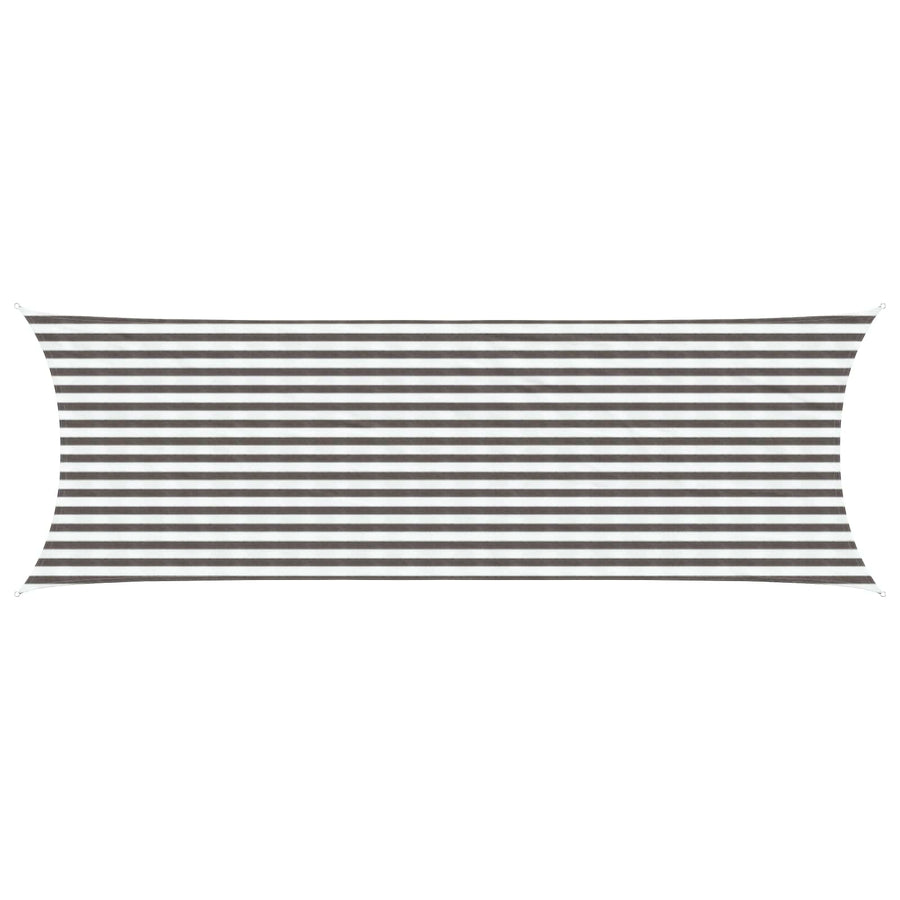 Zonneschaduwzeil Lichtgrijs en wit. 2 x 6 m HDPE
