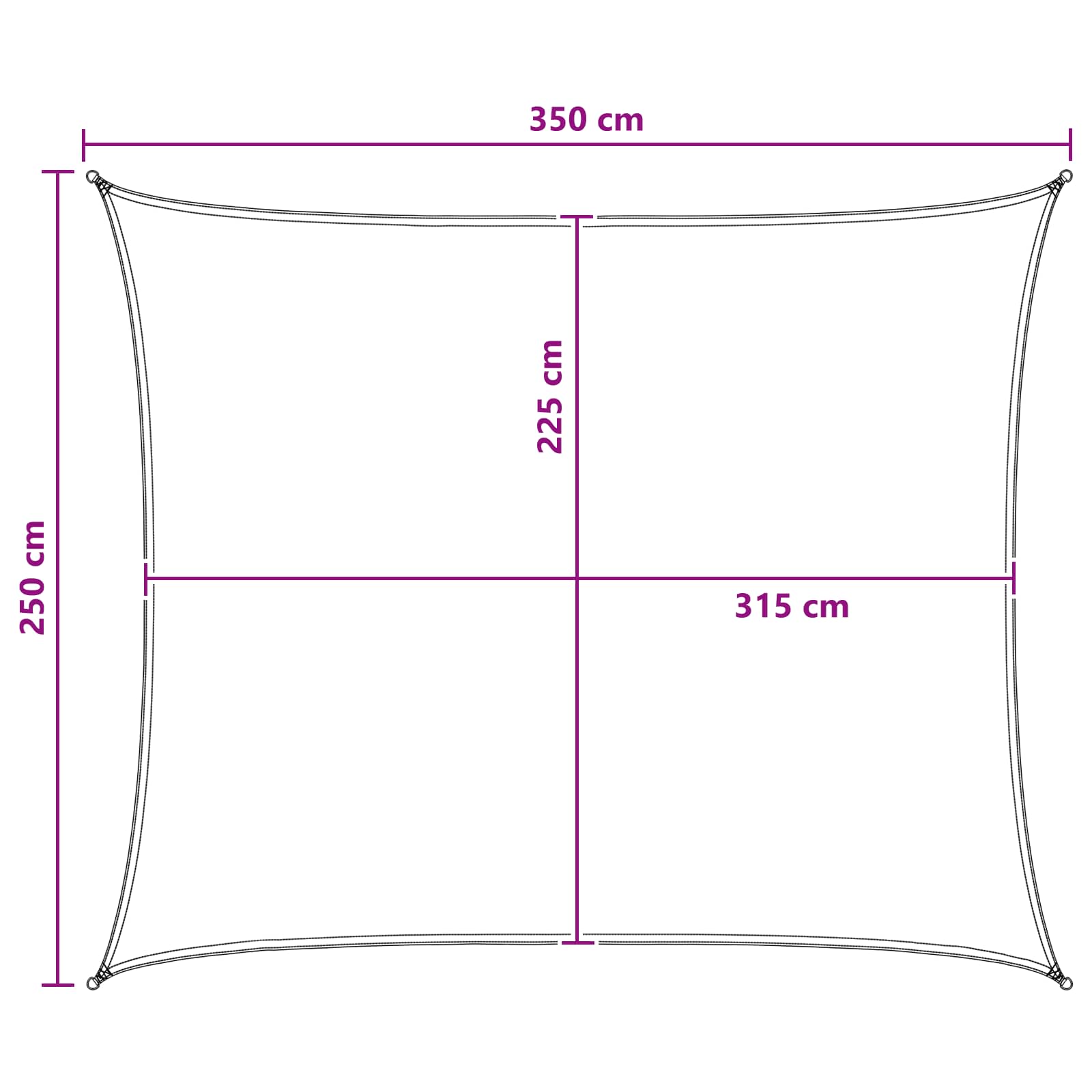Zonneschaduwzeil Lichtgrijs en wit. 2,5 x 3,5 m HDPE