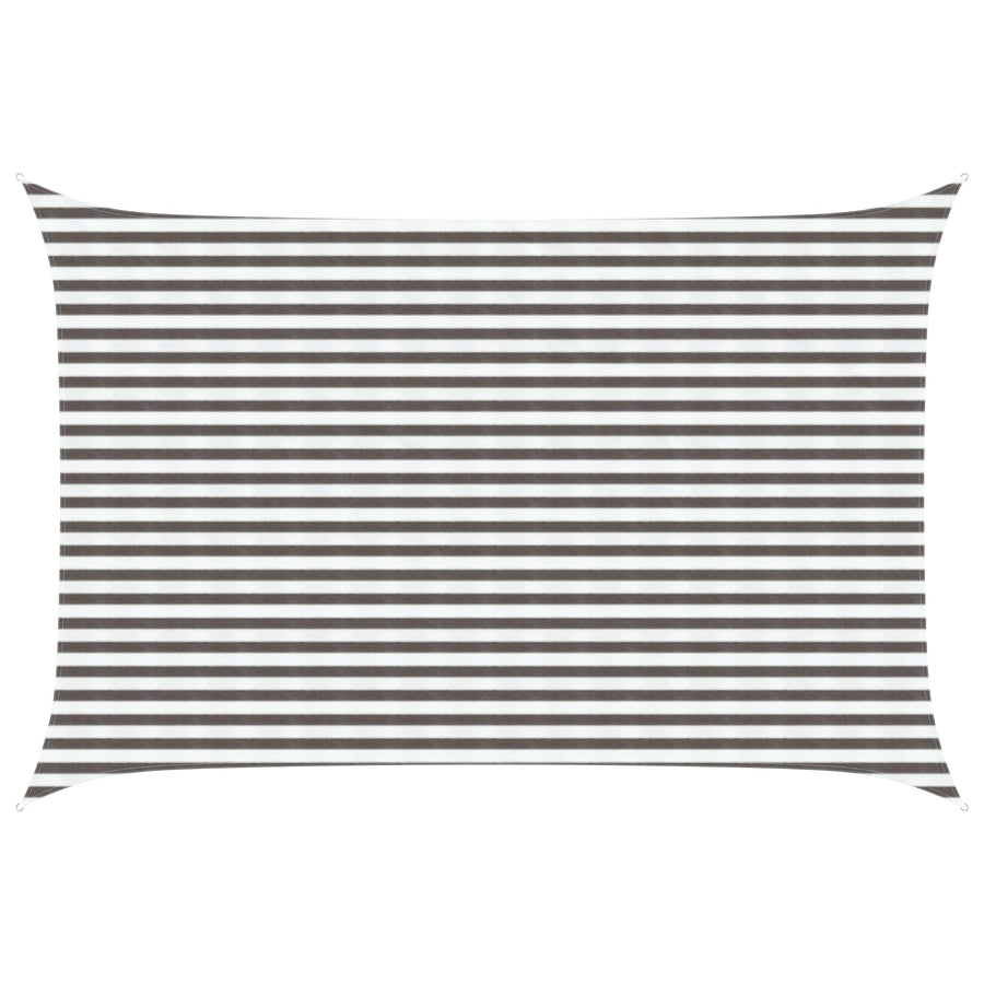 Zonneschaduwzeil Lichtgrijs en wit. 3 x 4,5 m HDPE