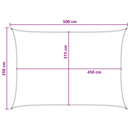 Zonneschaduwzeil Lichtgrijs en wit. 3,5 x 5 m HDPE