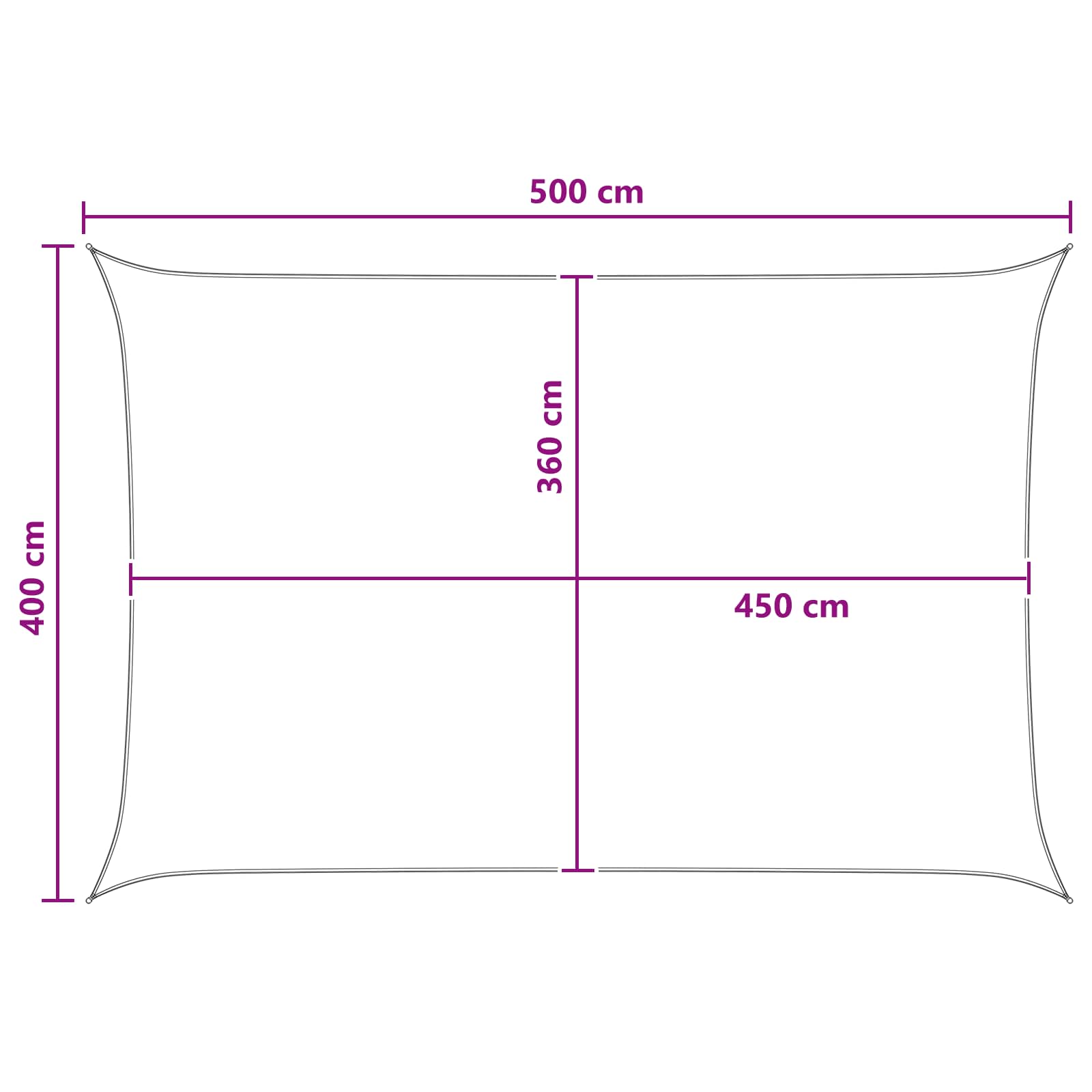 Zonneschaduwzeil Lichtgrijs en wit. 4 x 5 m HDPE