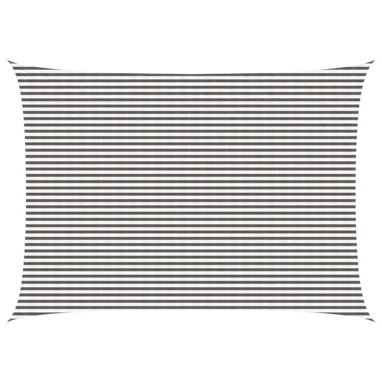 Zonneschaduwzeil Lichtgrijs en wit. 5 x 8 m HDPE
