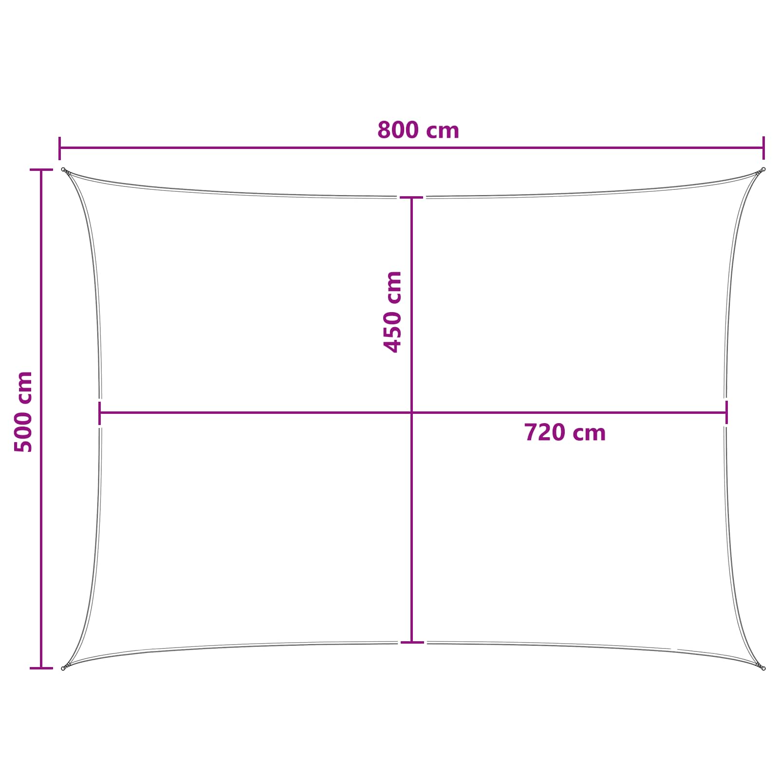 Zonneschaduwzeil Lichtgrijs en wit. 5 x 8 m HDPE