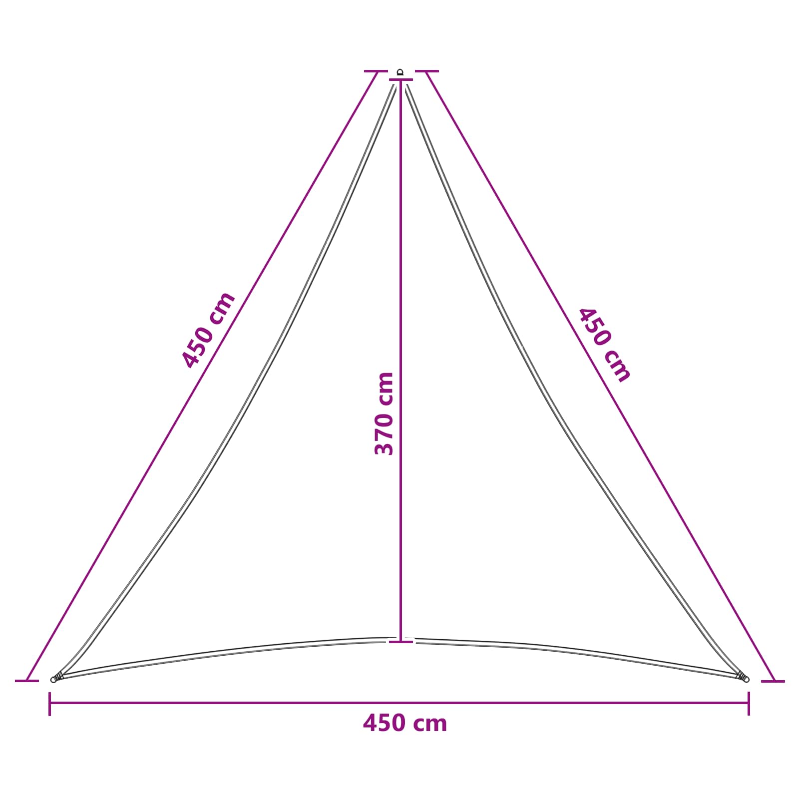 Zonneschaduwzeil Lichtgrijs en wit. 4,5 x 4,5 x 4,5 m HDPE