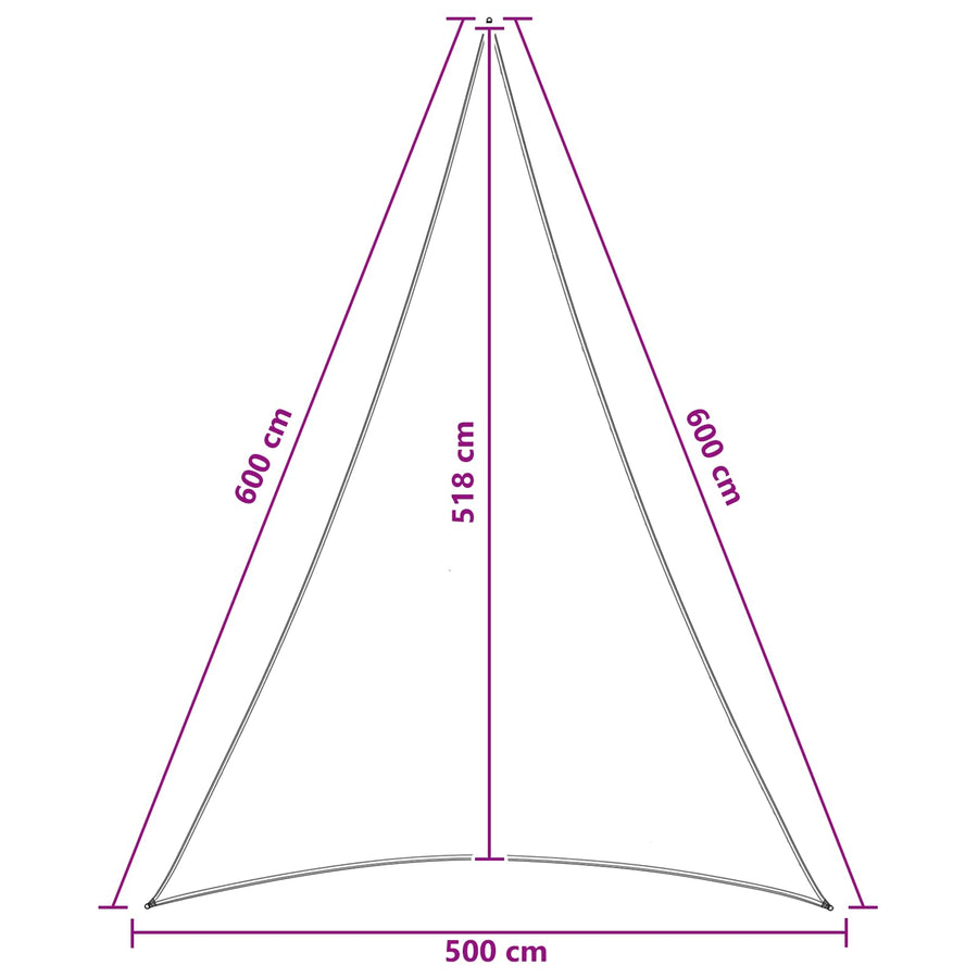 Zonneschaduwzeil 5 x 6 x 6 m HDPE