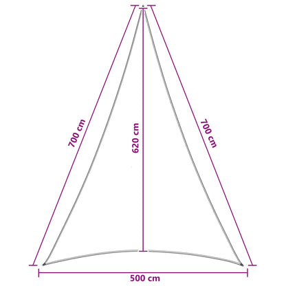 Zonneschaduwzeil 5 x 7 x 7 m HDPE