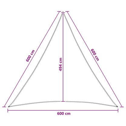 Zonneschaduwzeil 6 x 6 x 6 m HDPE