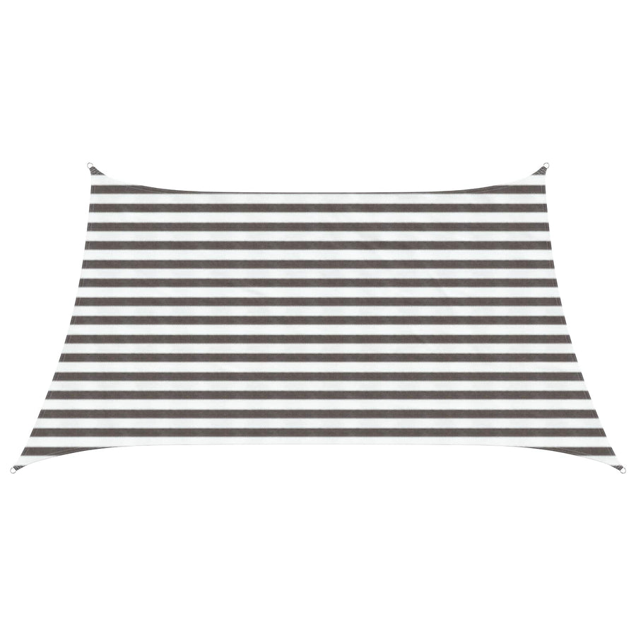 Zonneschaduwzeil Lichtgrijs en wit. 3 / 4 x 2 m HDPE