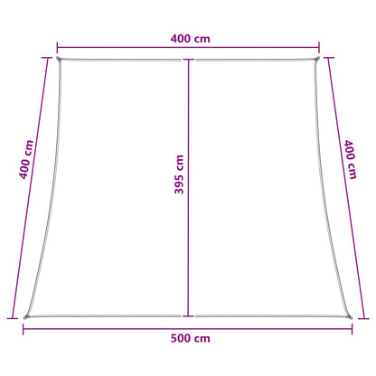 Zonneschaduwzeil Lichtgrijs en wit. 4 / 5 x 4 m HDPE