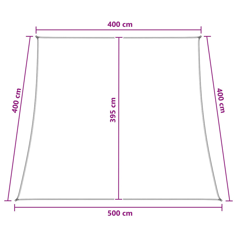 Zonneschaduwzeil Lichtgrijs en wit. 4 / 5 x 4 m HDPE