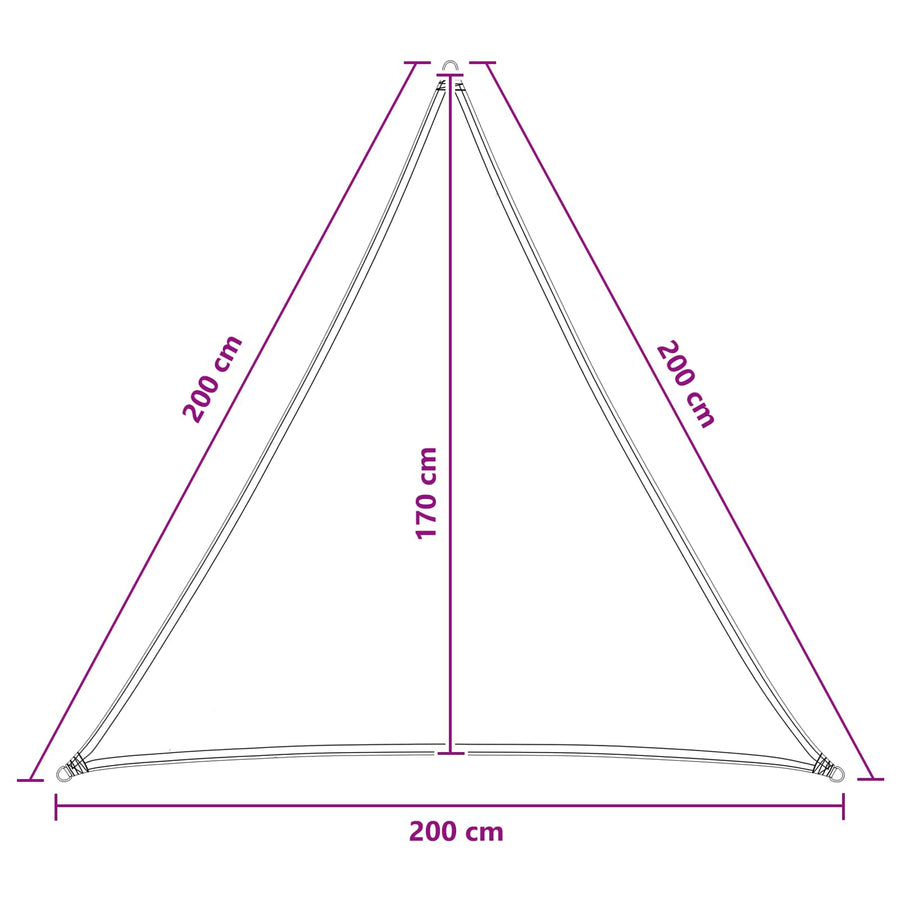 Zonneschaduwzeil 2 x 2 x 2 m HDPE