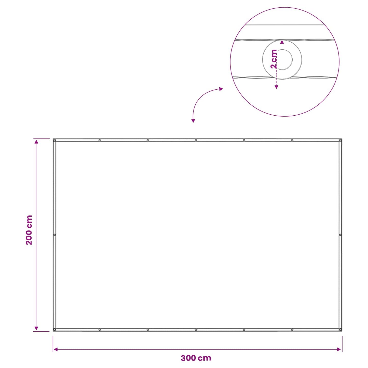 Balkon Privacy Scherm 200 x 300 cm Stof met PU-coating Zand