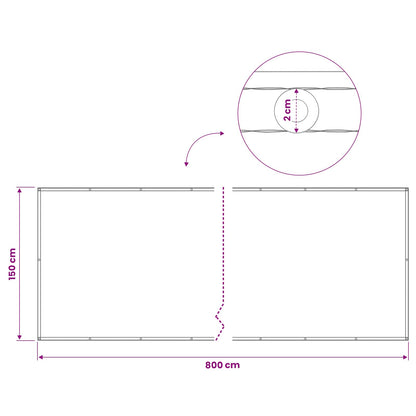 Balkon Privacy Scherm 150 x 800 cm Stof met PU-coating Wit