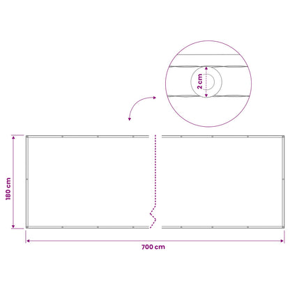 Balkon Privacy Scherm 180 x 700 cm Stof met PU-coating Wit