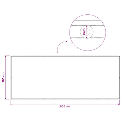 Balkon Privacy Scherm 200 x 500 cm Stof met PU-coating Wit